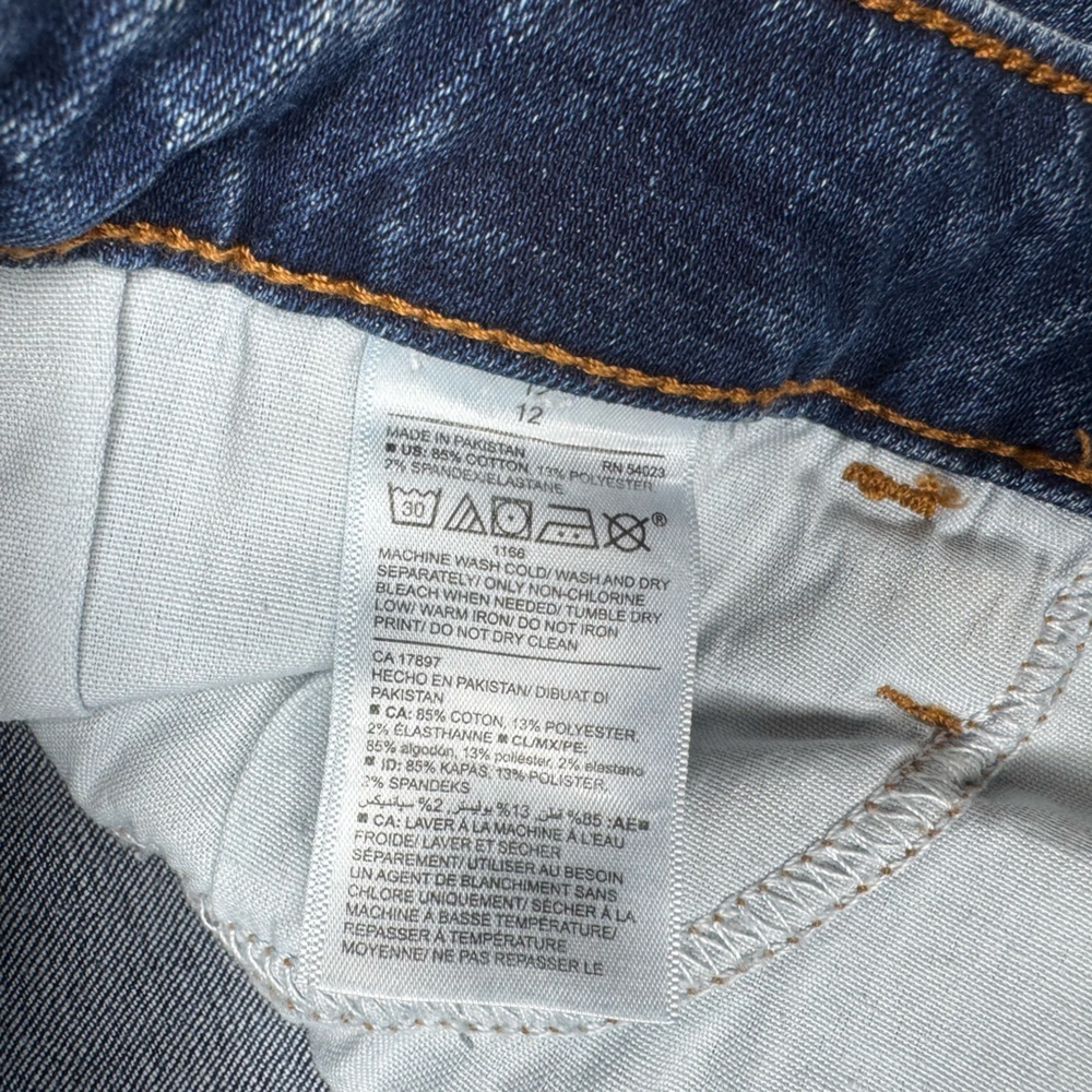 Old Navy Rockstar Mid-rise Skinny Jeans dark rinse Size 12 - Picture 5 of 6